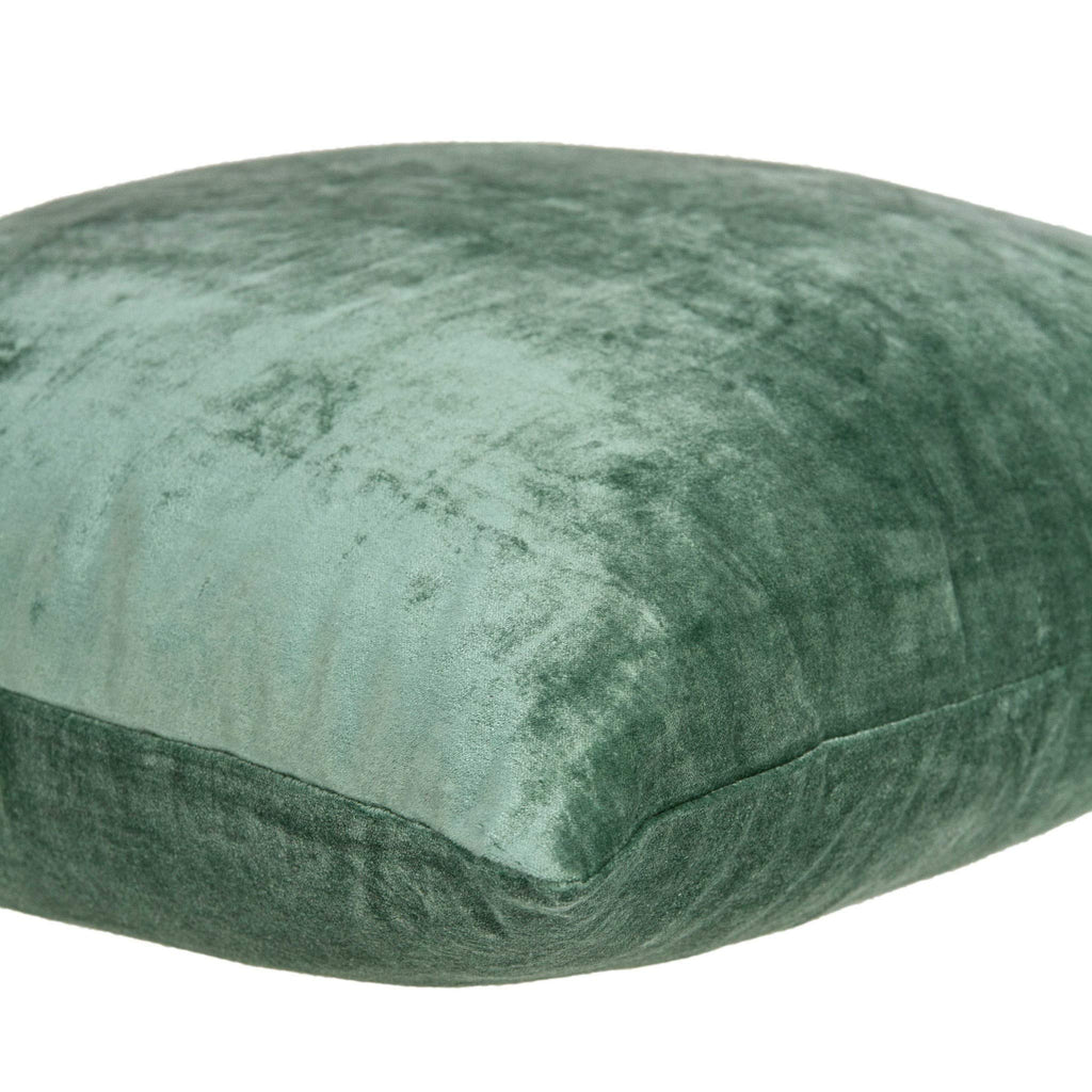 HomeRoots 50% Cotton, 50% Viscose 22' x 7' x 22' Transitional Green Solid Pillow Cover with Poly Insert