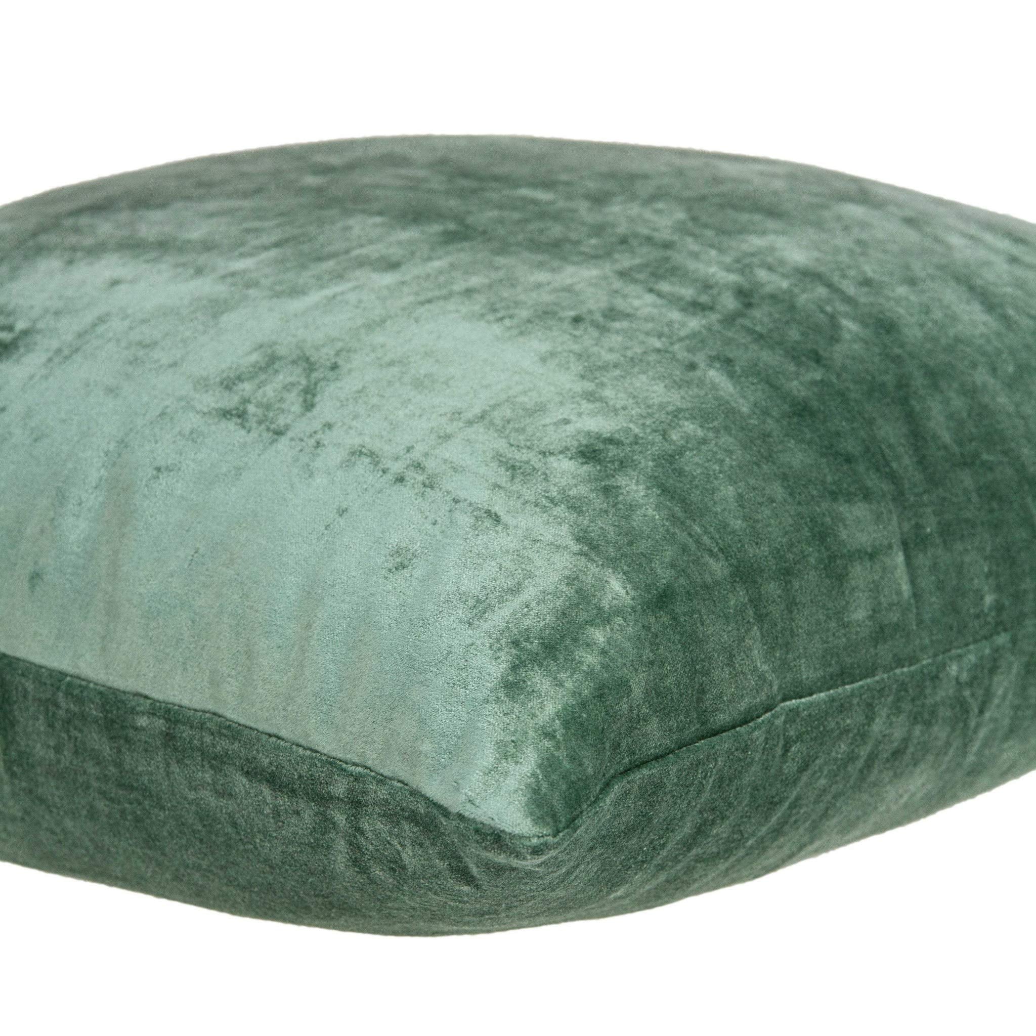 HomeRoots 50% Cotton, 50% Viscose 18' x 7' x 18' Transitional Green Solid Pillow Cover with Poly Insert