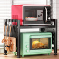 Kitstorack Adjustable Microwave Oven Rack,Microwave Stand Shelf Heavy Duty 2-Tier Shelf with Cutting Boards Stand for Kitchen Sh