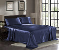 Satin Sheets Twin [3-Piece, Midnight Blue] Hotel Luxury Silky Bed Sheets - Extra Soft 1800 Microfiber Sheet Set, Wrinkle, Fade,