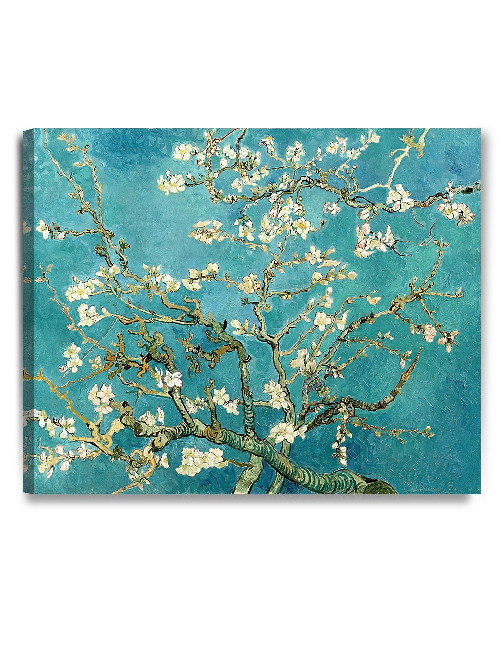 DECORARTS - Almond Blossom Tree - Vincent Van Gogh Reproductions. Giclee Canvas Print Wall Art for Home Wall Decor. 30x24x1.5 in