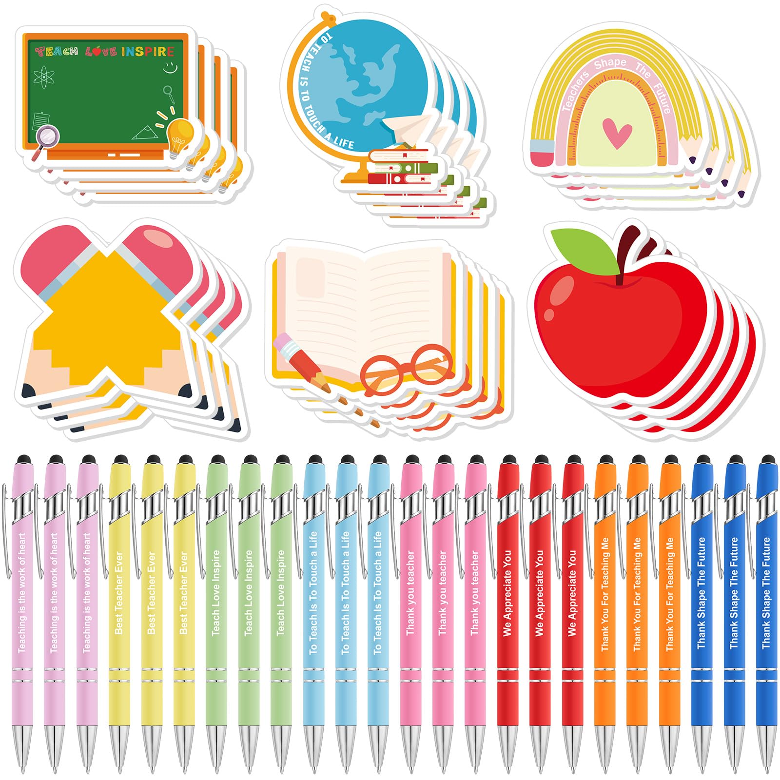Sayglossy 48 Pcs Cute Sticky Notes With Cute Novelty Gel Ink Pens Funny Sticky Notes Cartoon Animal Pens Back To School Supplies