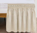 Biscaynebay Wrap Around Bed Skirts With Split Corners For King Beds 18' Drop, Light Camel Elastic Dust Ruffles Easy Fit Wrinkle & Fade Resistant Silky Luxurious Fabric Solid Machine Washable
