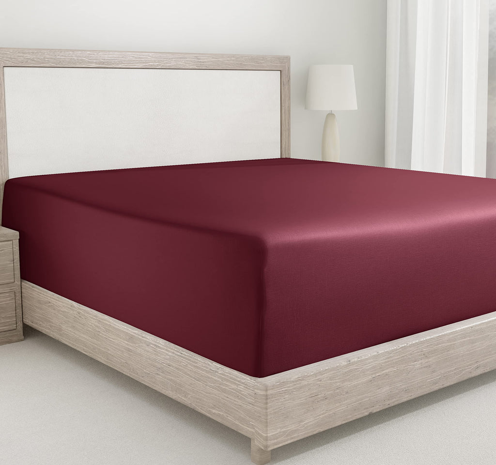 California Design Den Queen Fitted Sheet Only Cotton, Deep Pocket Soft 400 Thread Count 100% Cotton Sateen, No Pop-Off Elastic,