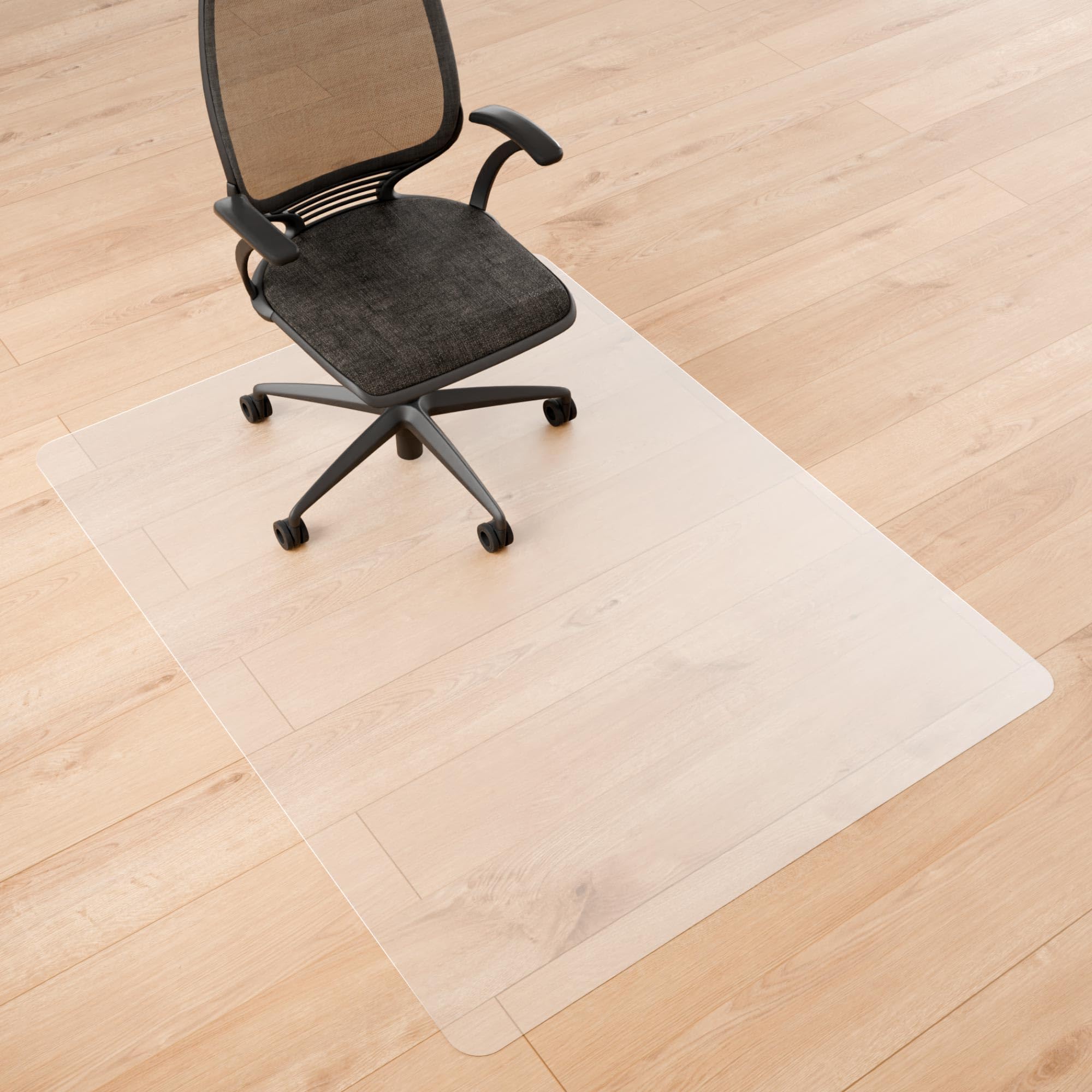 Naturei Chair Mat For Hard Floors- 60' X 46', Office Floor Mat For Rolling Chairs, Clear Plastic Desk Chair Mat, Easy Glide, U