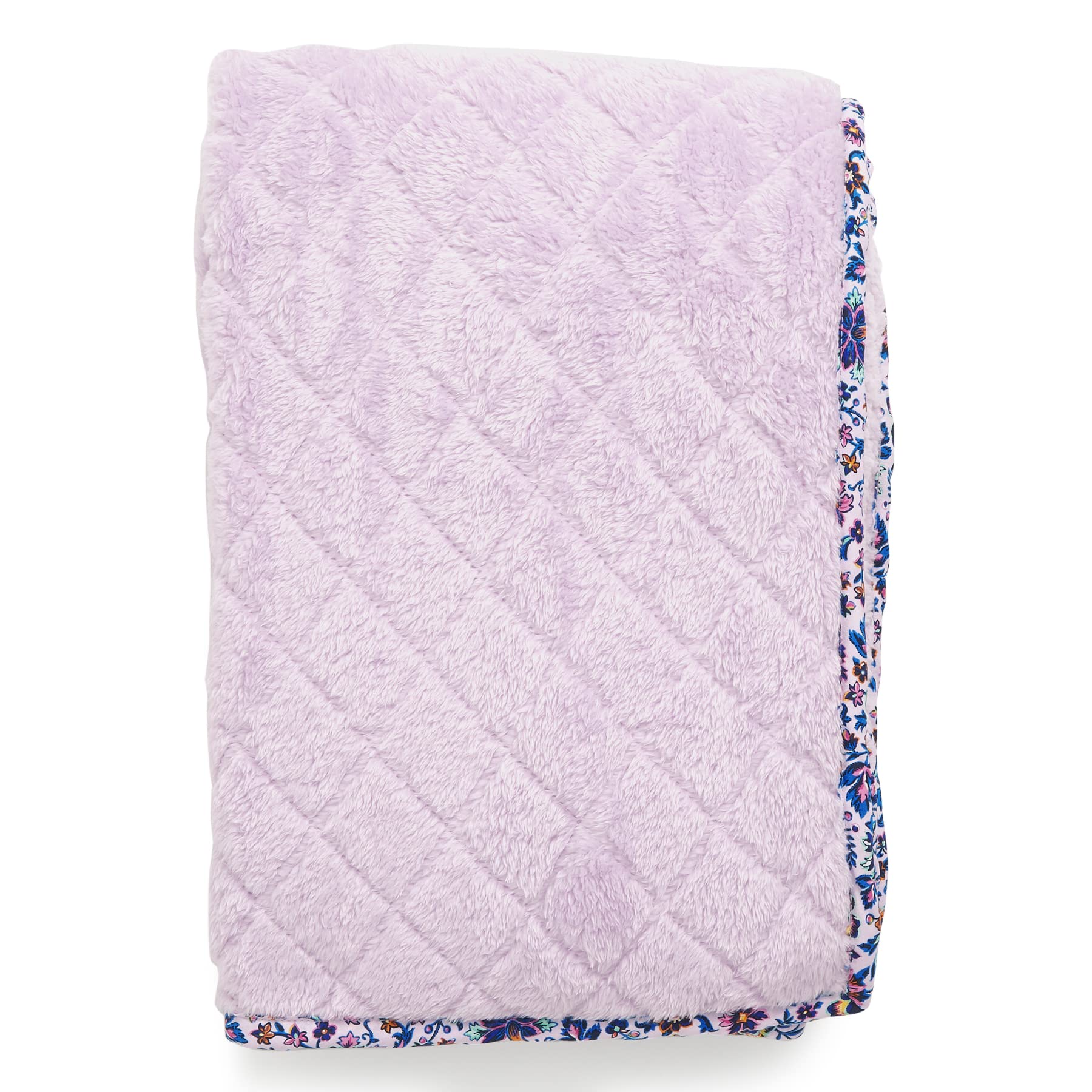 Vera Bradley Women'S Fleece Solid Throw Blanket, Cloud Vine Multi, 80 X 50
