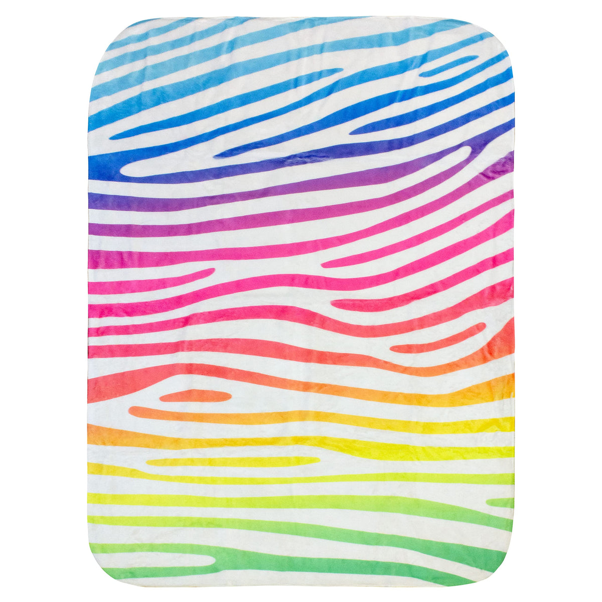 Everything Comfy Zebra Print Decorative Throw Blanket, 42X60 Inch, Rainbow Gradient/White