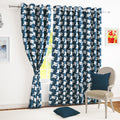 Story@Home Room Darkening Semi Long Door Curtains 8 Feet Long Set Of 3 | Floral Print | Thermal Insulated | Curtain For Living R