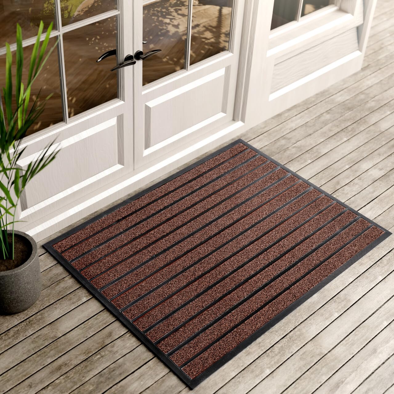 Ubdyo Extra Durable Door Mat - Dirt Trapping Outdoor Welcome Mats - Non-Slip Outdoor Door Mats - Low Profile Front Door Mat - Do