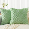 Decoruhome Decorative Throw Pillow Covers 26X26, Soft Plush Faux Wool Couch Pillow Covers For Home, Set Of 2, Sage Green