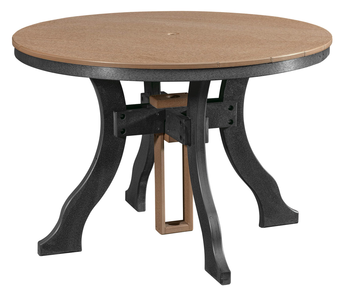 American Furniture Classics Dining Height Round Table, Cedar With Black Base