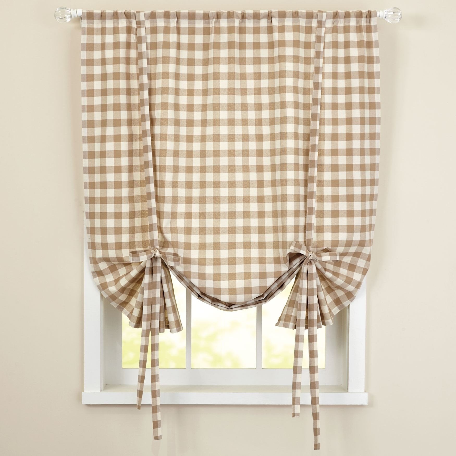 Sweet Home Collection Panel Treatment Kitchen Window Curtain Shade, 63, Taupe