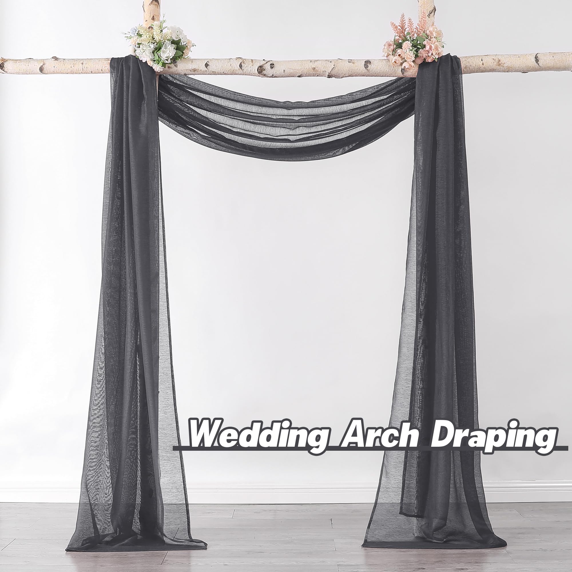 Donren Dark Grey Window Scarf For Outdoor Decoration - Add Luxury Beautiful Elegant Effect To Curtain Panels (1 Panel, 52 X 216