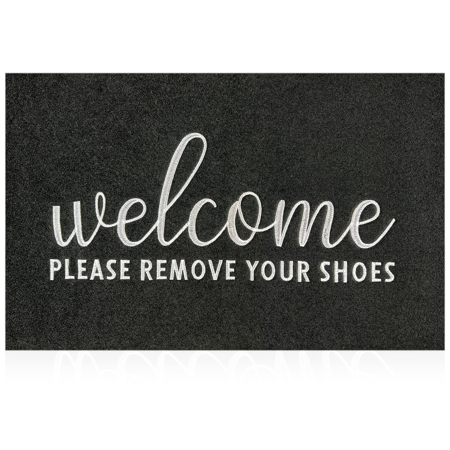 Aazzkang Welcome Mat Non Slip Please Remove Your Shoes Doormat Large 36'X24' Easy To Clean Front Door Mat For Entrance,High Tr