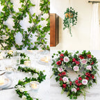 Jpsor 24Pcs Fake Leaves Artificial Ivy Garland Greenery Vines For Bedroom Decor Aesthetic Silk Ivy Vines For Room Wall Home Deco