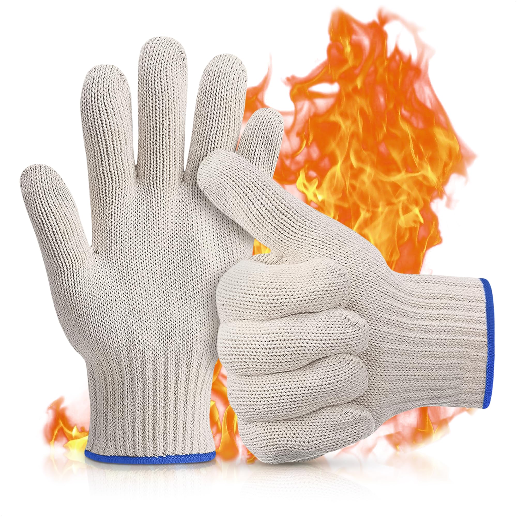 Heat Resistant Cooking Gloves - Kitchen Gloves 480 Degree Heat Resistant Oven Gloves For Handling Hot Food Cooking Baking Oven G