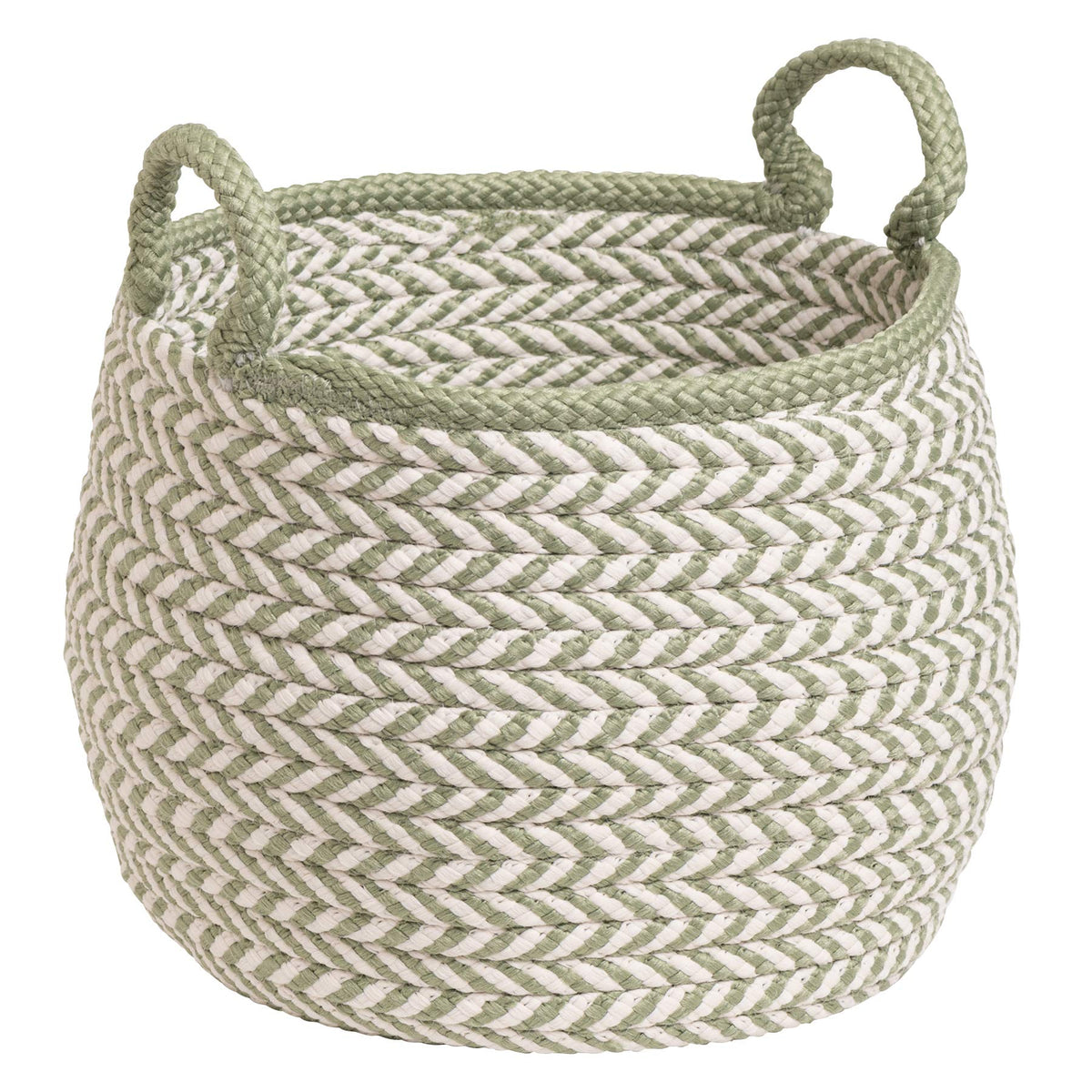 Colonial Mills Preve Basket, 18&quot;X18&quot;X17&quot;, White & Green