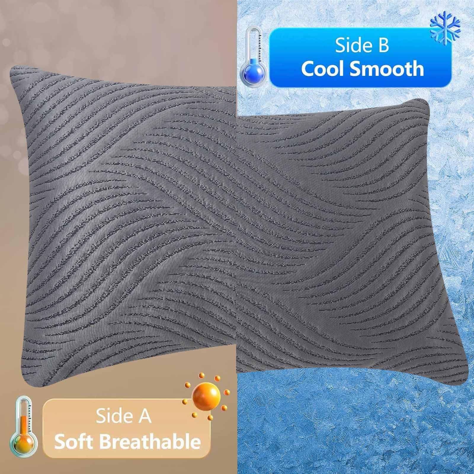Smilereve Pillows Queen Size Set Of 2 Cooling Shredded Memory Foam Pillows For Sleeping Adjustable Firm Pillow For Back And Side