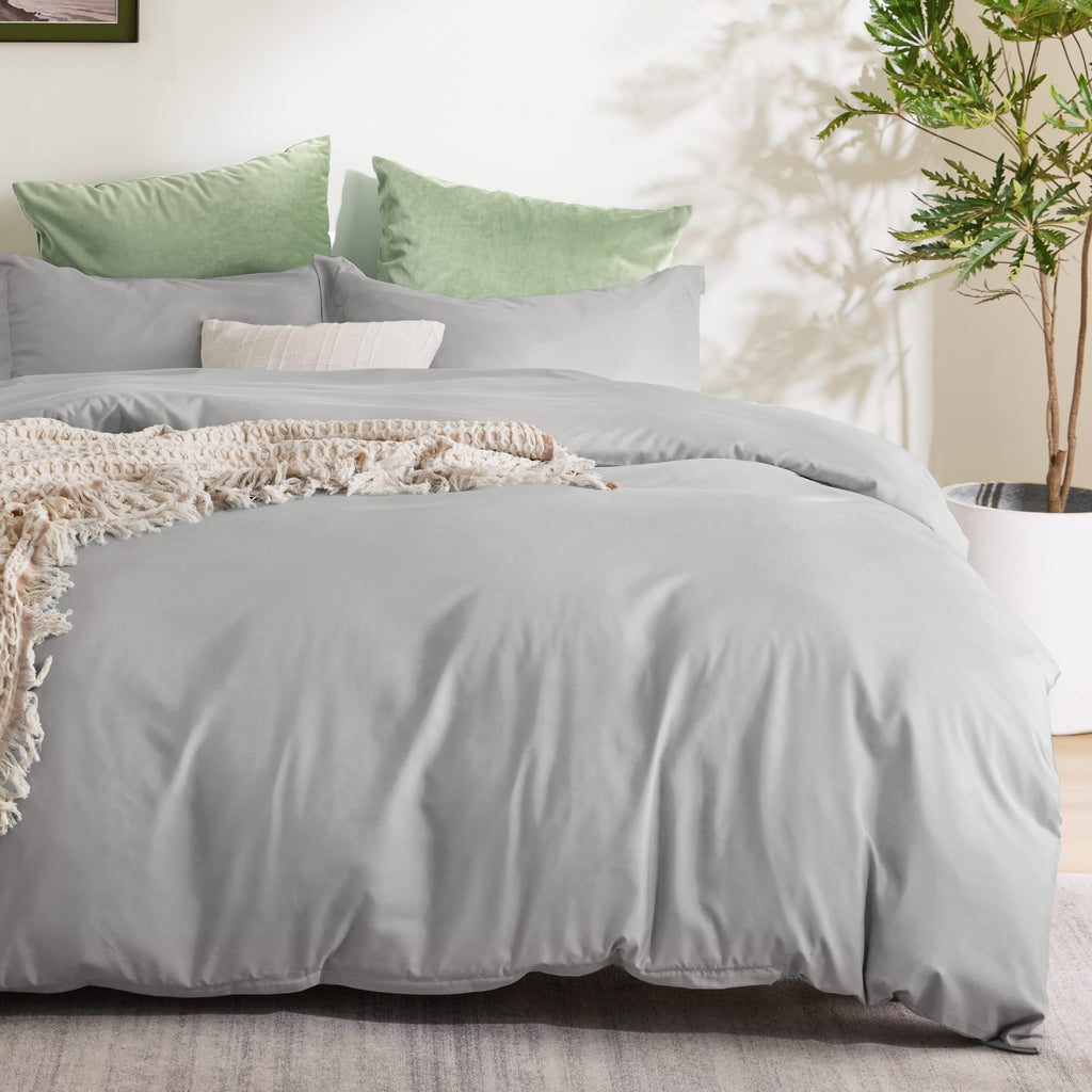Bedsure Twin/Twin Xl Duvet Cover Kids - Soft Double Brushed Duvet Cover Twin, 2 Pcs, Includes 1 Silver Grey Kids' Duvet Cover (6