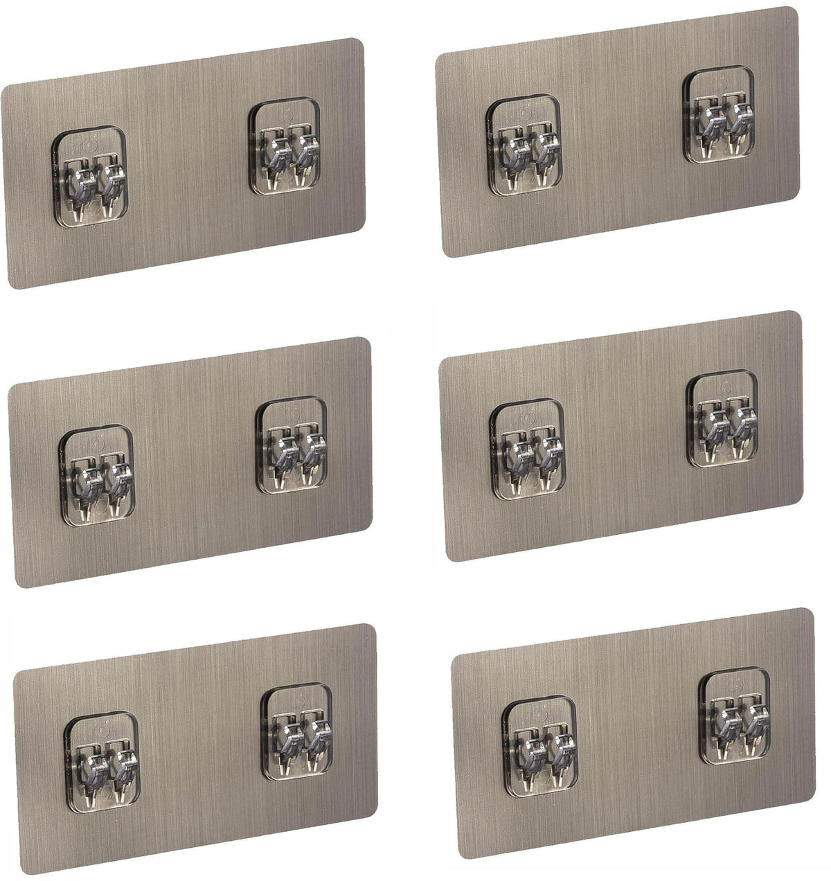 Gabani fashion Plastic 6 Packs Shower Caddy Adhesive Sticker, Strong Sticky HeavyDuty Wall Adhesives Nail Free Transparent Adhe