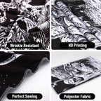 Apdidl Black And White Goth Skull Tapestry For Bedroom, Gothic Skeleton Halloween Wall Tapestries Aesthetic, Horror Ghost Rider