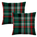 Aofanggo Christmas Pillow Covers 18X18 Set Of 2 Green Red Black Throw Pillow Cases Winter Decorative Cushion Tartan Gingham Outd