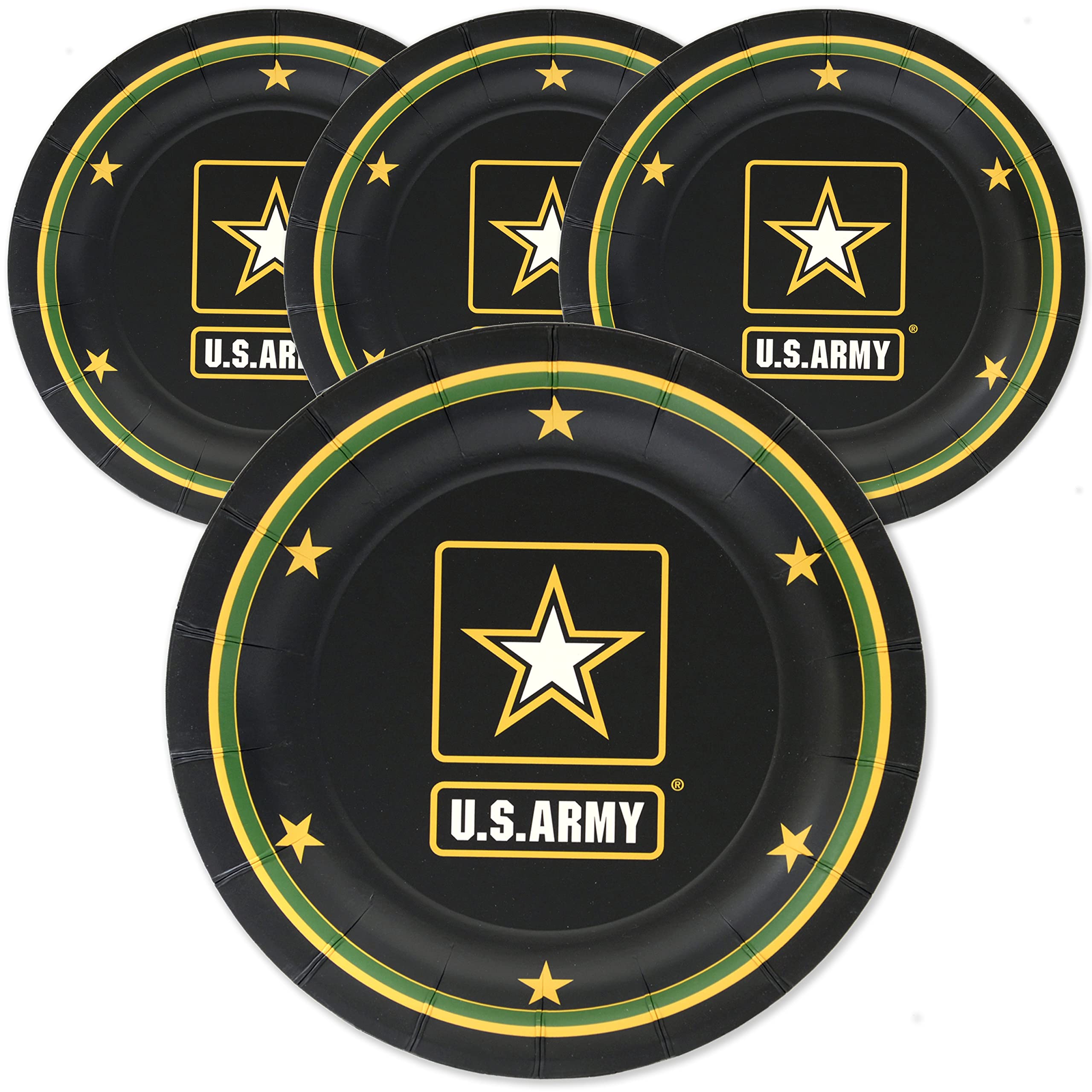 Havercamp U.S. Army 7 in. Party Plates (24 plates)! Includes 24 Round Dessert Plates in the Officially Licensed United States Ar