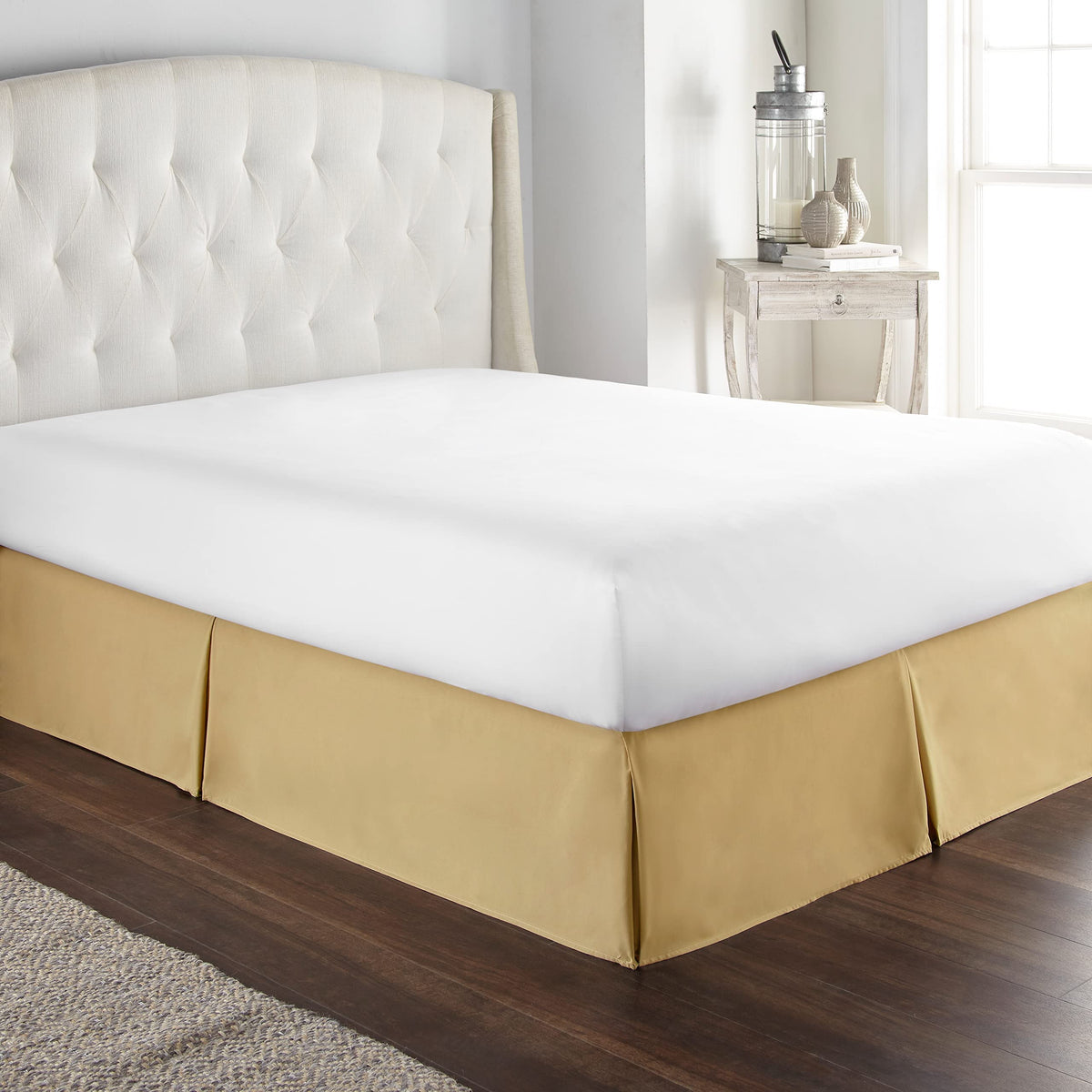 Hc Collection California King Bed Skirt, Soft Microfiber Box Spring Cover, 14' Inch Drop Bed Skirt Twin Bed, Wrinkle & Fade Res