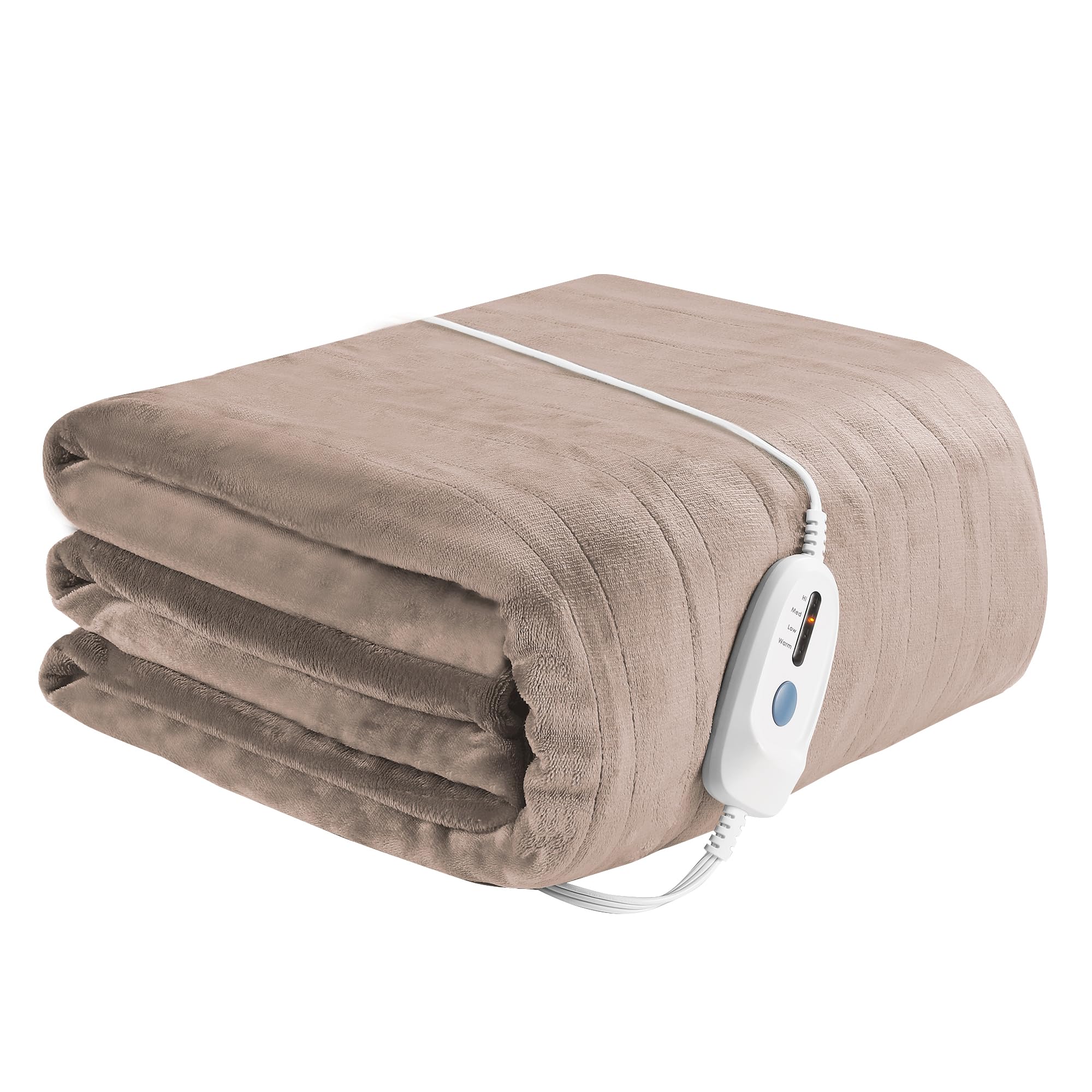 Ondan Electric Blanket, Flannel, Weighted, Full Size, 72' X 84', Beige