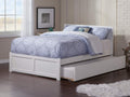 AFI Orlando Full Size Platform Bed with Footboard & Full Trundle in White