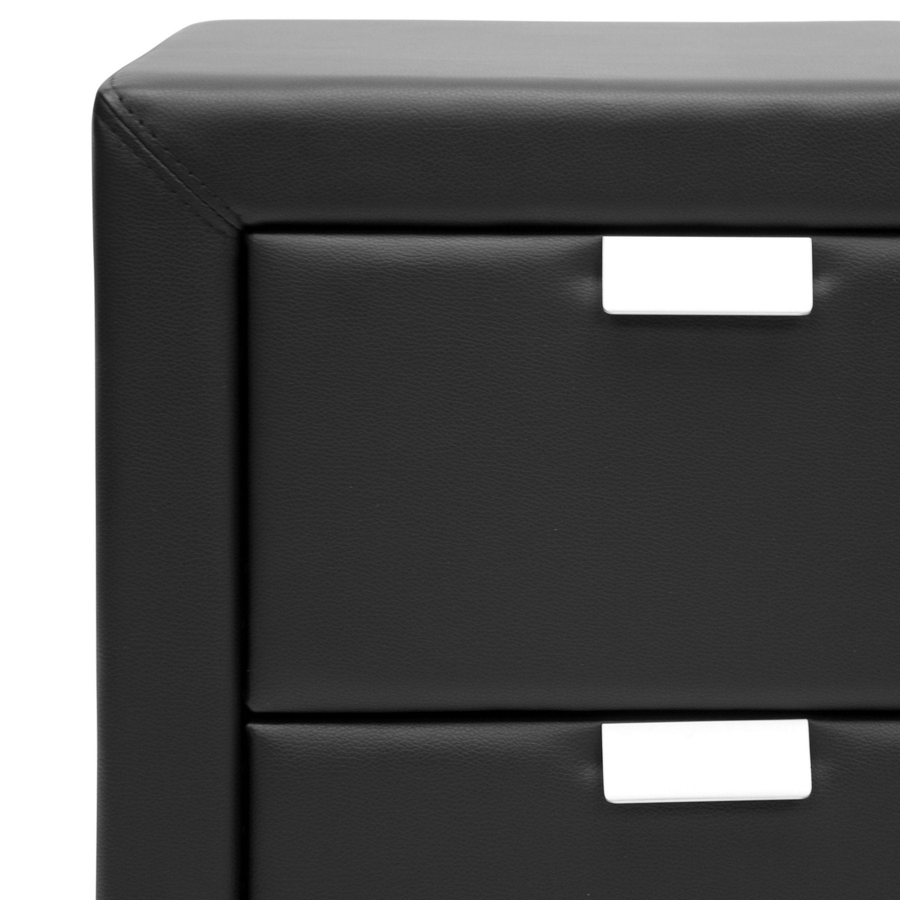 Baxton Studio Frey Upholstered Modern Nightstand, Black