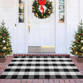 Buffalo Plaid Rug 3x5 Cotton Woven Buffalo Check Rug Black and White Checkered Outdoor Rug Washable Indoor Outdoor Area Rug Laye