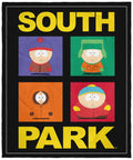 Intimo South Park Stan Marsh Kyle Cartman Kenny Mccormick Color Frames Throw Blanket