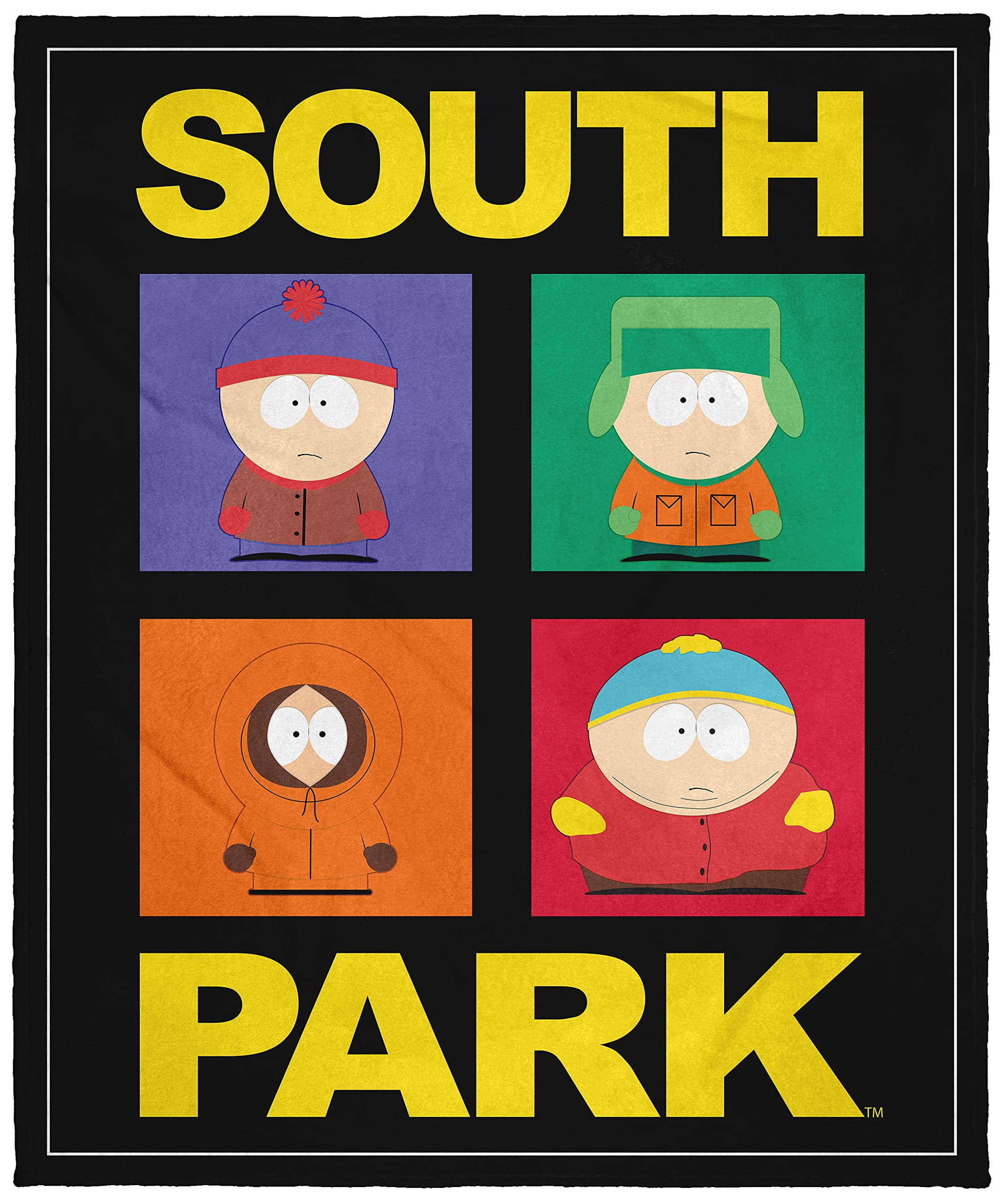 Intimo South Park Stan Marsh Kyle Cartman Kenny Mccormick Color Frames Throw Blanket