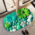 Wazdorf 3D Bathroom mat, Door Mat, Floor Mat,Rare 3D Patterned Bath Mat, Bathroom Decor,AntiSlip, Absorbent Bath Rug, Quick Dry