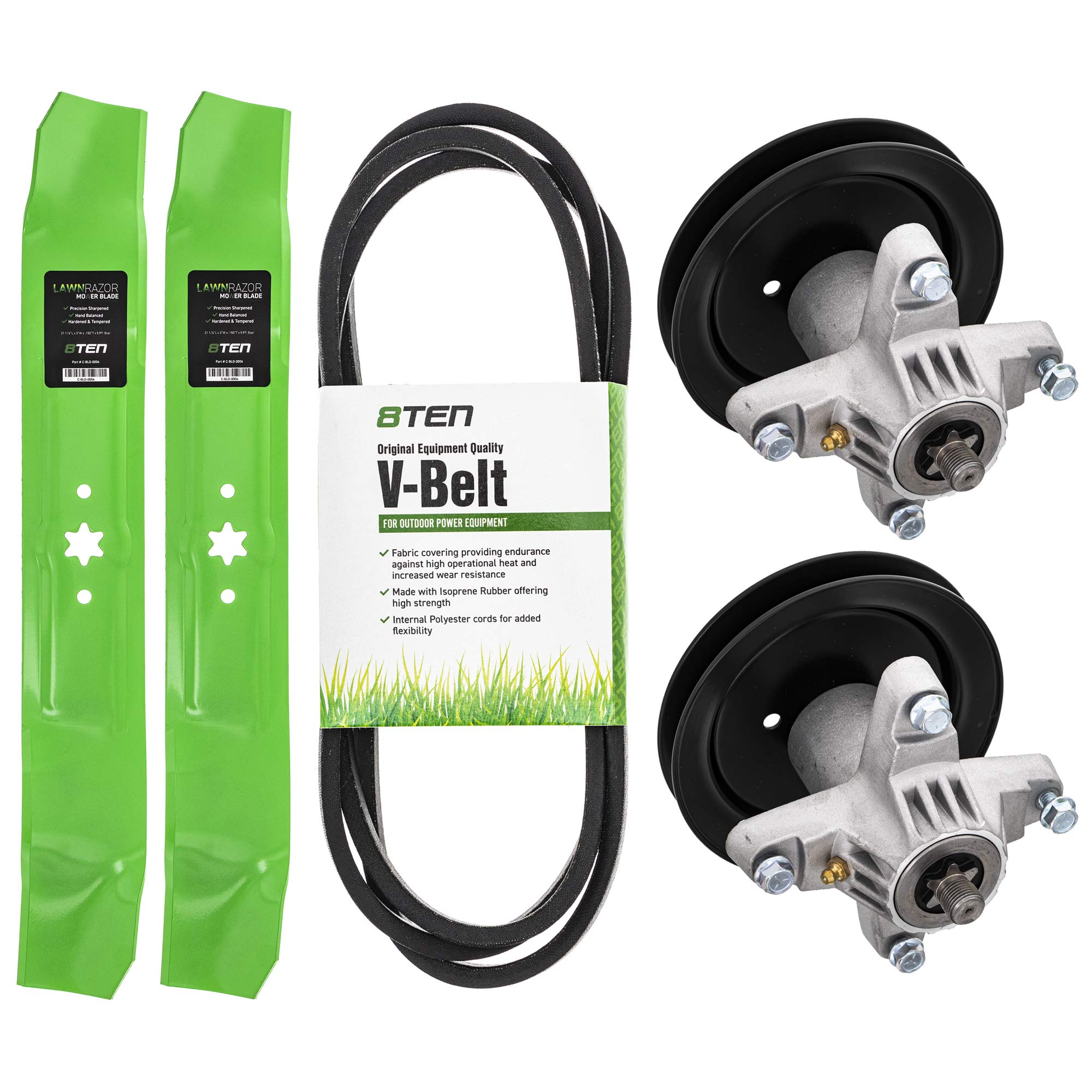 8Ten Deck Rebuild Kit For Troy Bilt Mtd Huskee Yard Machines White Outdoor 42 Inch Pony Lt-542H Blade Spindle Belt