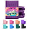 Yens Poly Bubble Mailers 8.5X12 200 Pack Purple Waterproof Self Seal Adhesive Shipping Bags, Cushioning Padded Envelopes For Shi