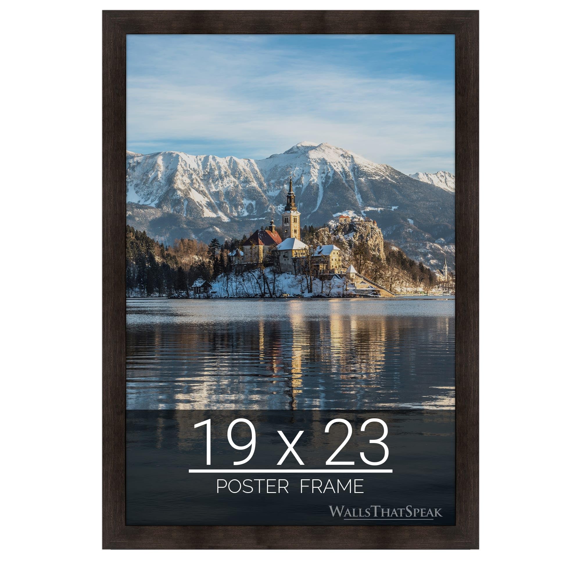 wallsthatspeak 19x23 Espresso Brown Picture Frame for Puzzles Posters Photos or Artwork