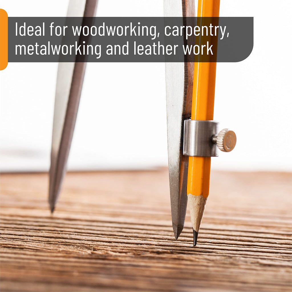 Mr. Pen Professional 8 Inch Compass for Woodworking - Alloy Steel Drawing Tool for Geometry, Drafting, and Carpentry