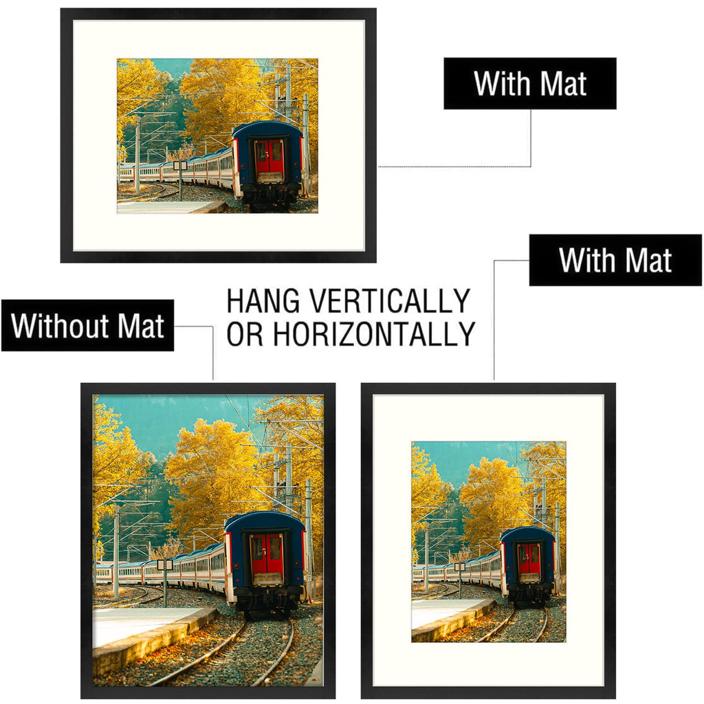 Golden State Art, 16X20 Picture Frame, Poster Frame In Black, Display 11X14 With Mat Or 16X20 Without Mat, 2 Pack