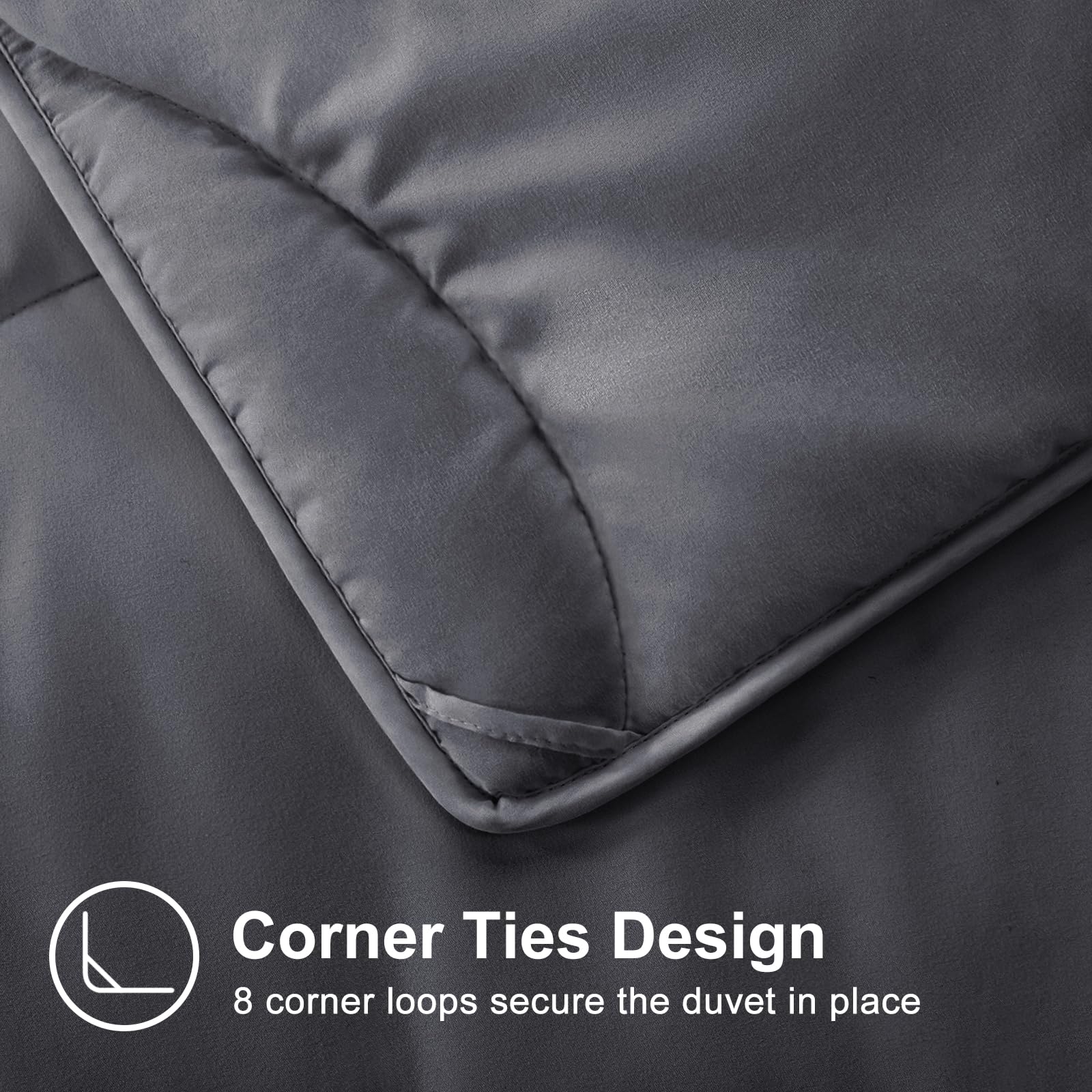 Meelus Lightweight Comforter Cooling Duvet Insert Grey, All Season Breathable Twin Size Duvet, Soft Microfiber Summer Cool Down