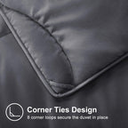 Meelus Lightweight Comforter Cooling Duvet Insert Grey, All Season Breathable Twin Size Duvet, Soft Microfiber Summer Cool Down