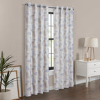 Eclipse Blackout Curtain, Larissa Leaf Grommet Curtain, 95 In Long X 50 In Wide, Patterned 100% Blackout Curtain, Thermal Insula