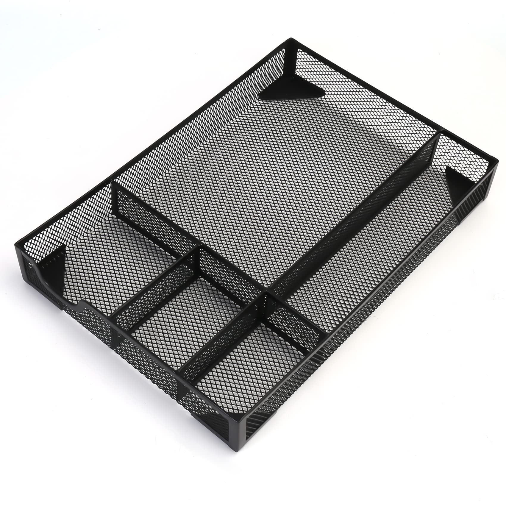 Esofficce Desk Drawer Organizer,Metal Mesh Drawer, 5 Grid Large Space,Multi-Use Desk Organizer Storage Box Set For Office,Home,S