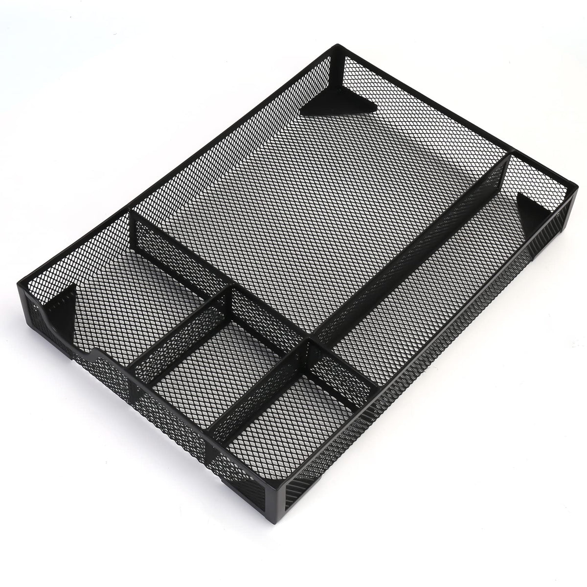 Esofficce Desk Drawer Organizer,Metal Mesh Drawer, 5 Grid Large Space,Multi-Use Desk Organizer Storage Box Set For Office,Home,S