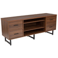 Flash Furniture Lincoln Collection Tv Stand In Rustic Wood Grain Finish