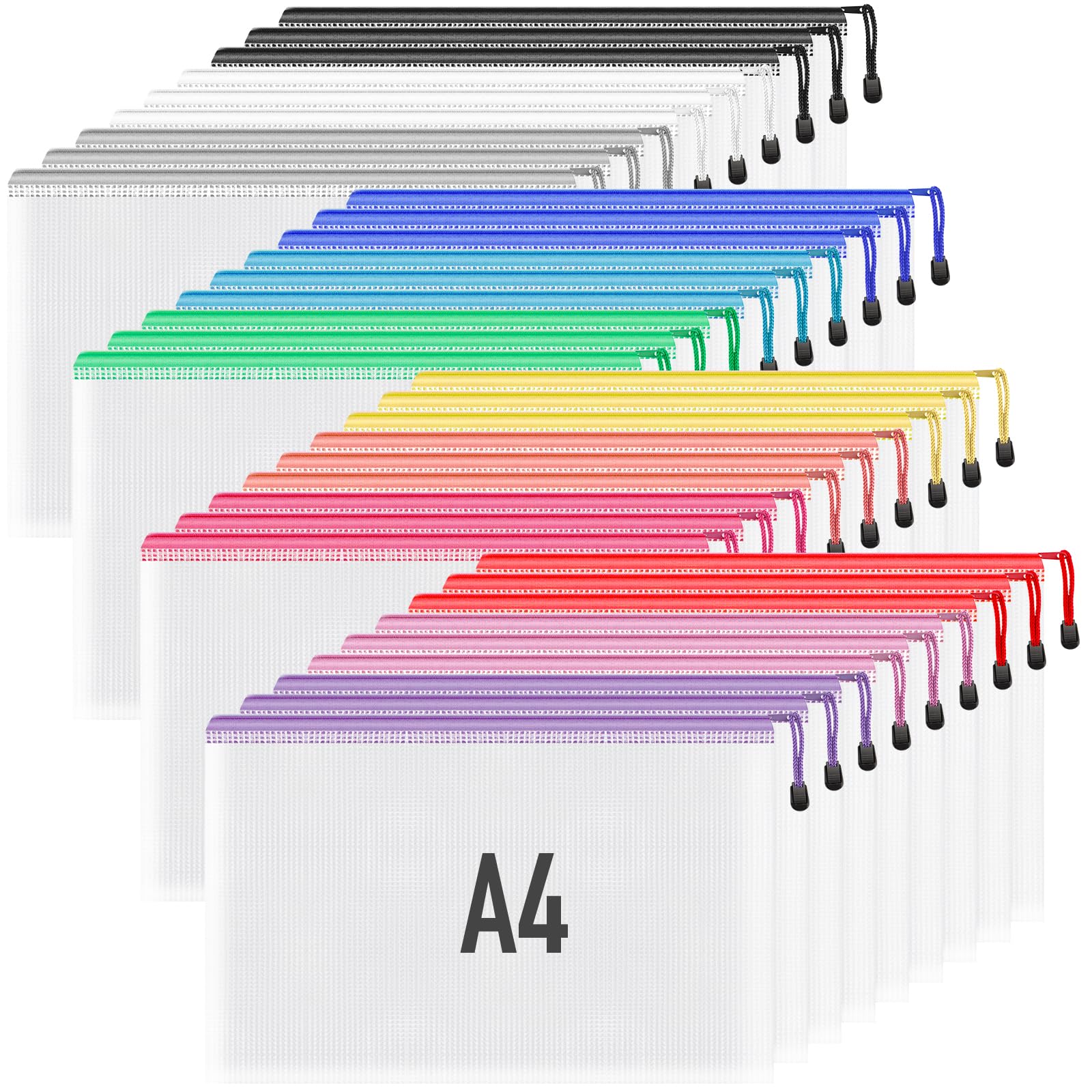 Umriox Zipper Pouch, 13.0X9.0 In (12 Colors, 36 Packs), Zipper Bags, Board Game Storage Bags, Clear Zipper Pouches For Puzzles,