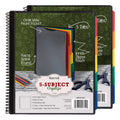 Samsill 2 Pack 10 Pocket Project Organizer With 5 Dividers,File Folders Letter Size,Customizable Front Cover,Inner Zipper Pouch,