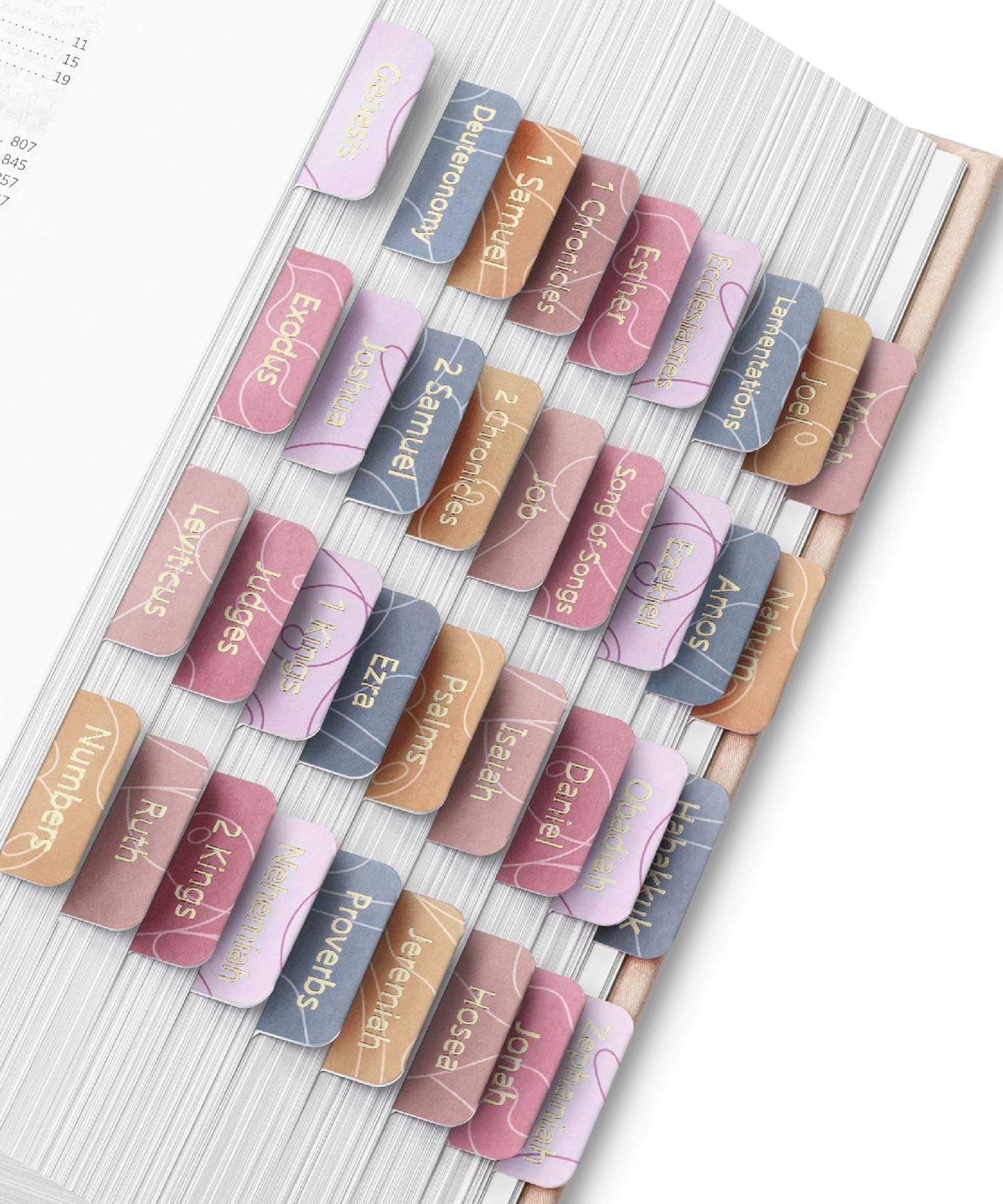 Mr. Pen- Bible Tabs, 75 Tabs, Honeycomb Hues, Gold Embossed Lettering, Laminated Bible Tabs For Women And Men, Bible Tabs For St