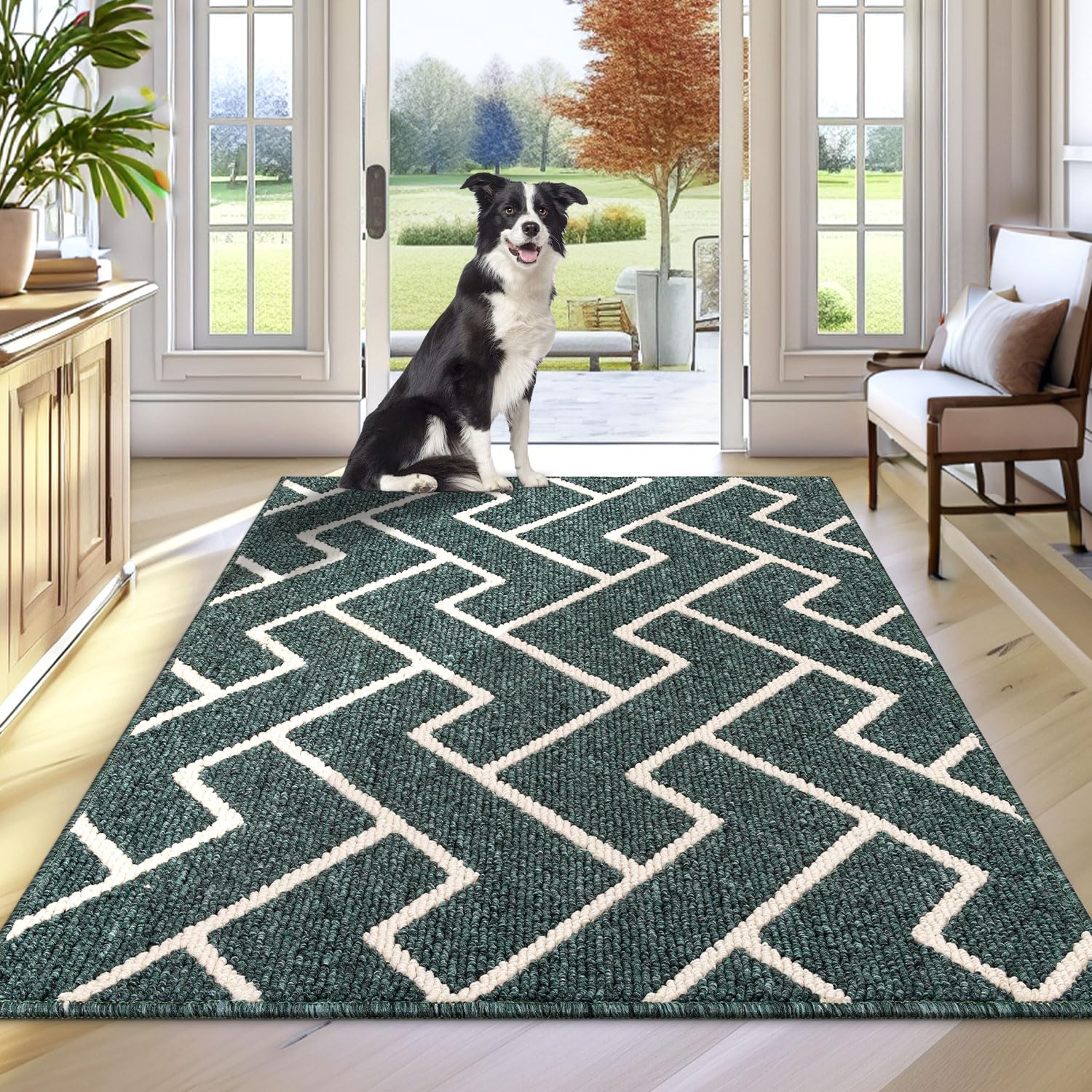 Hicorfe Indoor Doormat,Front Back Door Entrance Mat,Non Slip Rubber Backing Mats,36'X59' Absorbent Resist Dirt Entryway Doorma